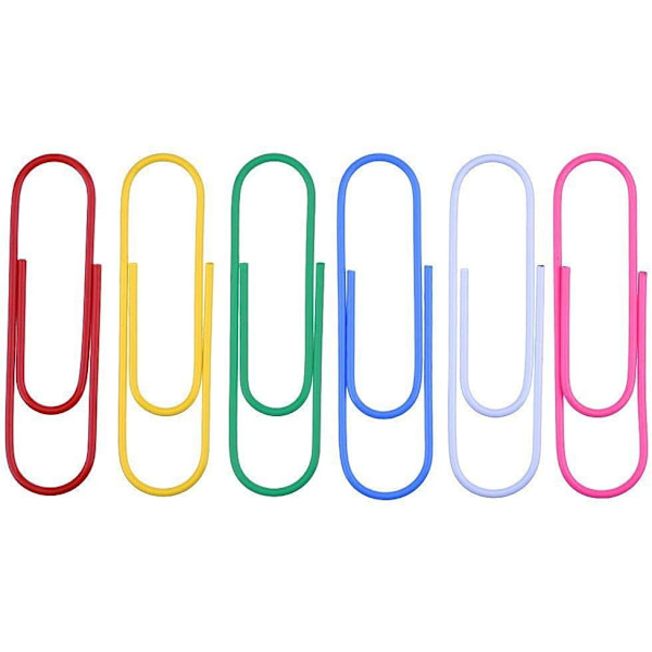 24 stk. Ekstra store papirclips Multifarvede Jumbo-coatede papirclips Mega store papirclips