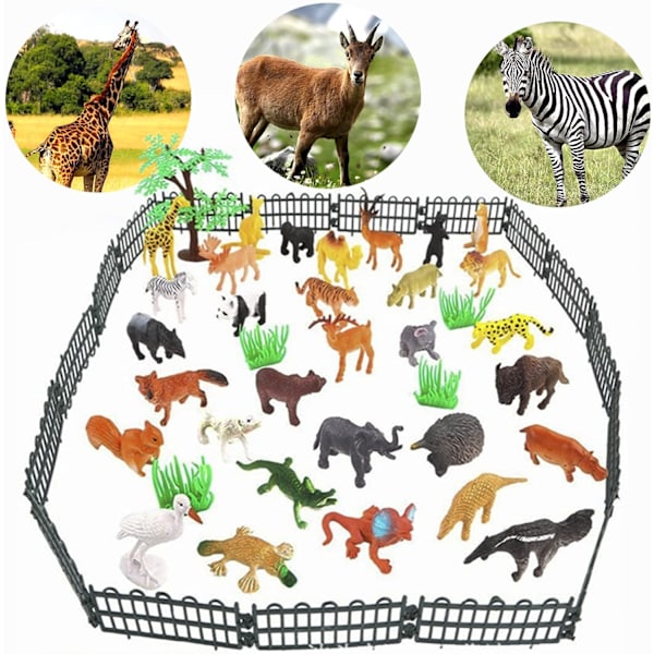 AI-djurleksaker för barn - 53 delar - Djurfigurer från zoo - Lär dig