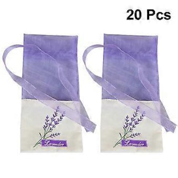 20 stk Tomme Poseposer Blomsterprint Duft Lavendel Posepose Pung (Lyselilla)