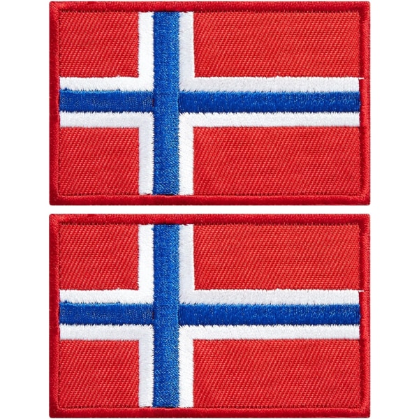 2-pack Norge flagglappar Norge flaggor broderade patchar Norwe