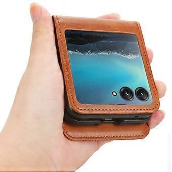 Skyddande Skal för Motorola Razr 40 Ultra 5G - Hård PC + PU Läder med Kortfack (Stil A)