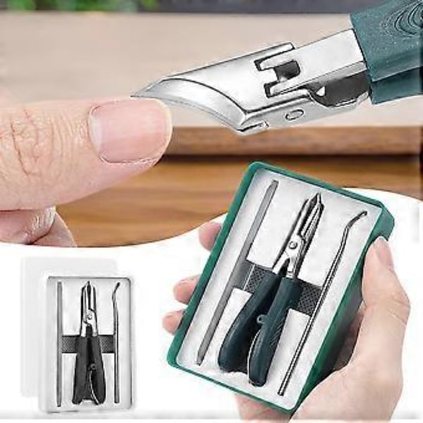 Tånagelklippare Pedikyrverktyg Örnäbbsformade Fasade Nagelklippare för Hemmabruk och Resor (Grön)