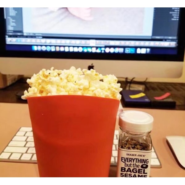 2 mikrovågsugnspopcornrör - orange/grå*