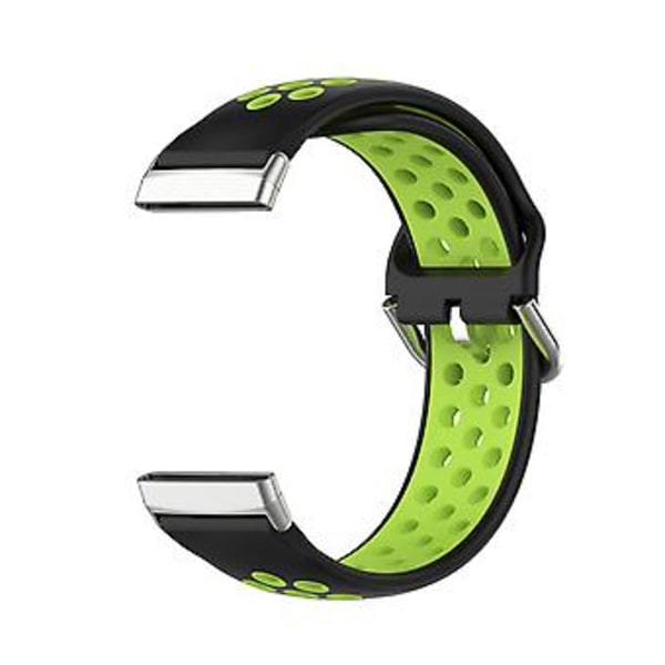 To-farvet Silikon Urrem til Fitbit Versa 3 (Sort Lime)