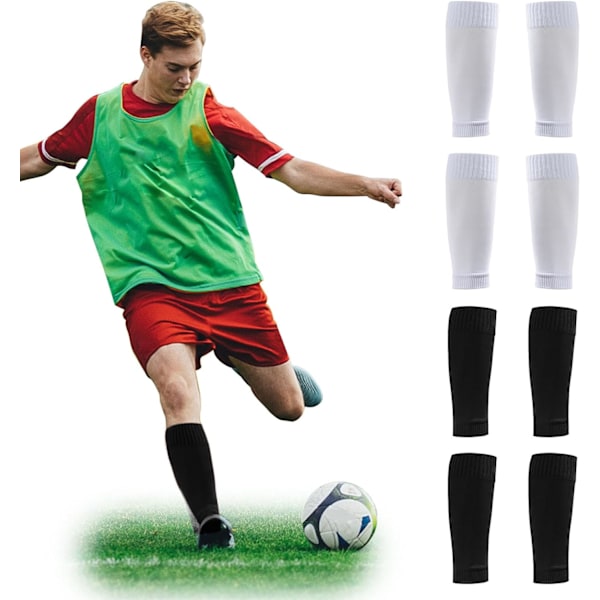 4 par fotball leggskinner, fotballsokker, beskyttende fotballsokker, fotballermer, støtte so