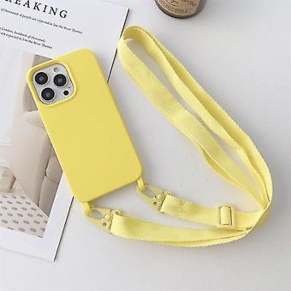 Silikonfodral med brett halsband för iPhone 12 / 12 Pro (Gul)