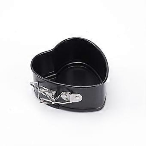Sett med 4 Mini Non-Stick Hjerte Springform Panne, Non-stick Springform Panne DIY 4 Tommers Hjerteformet Kakeform