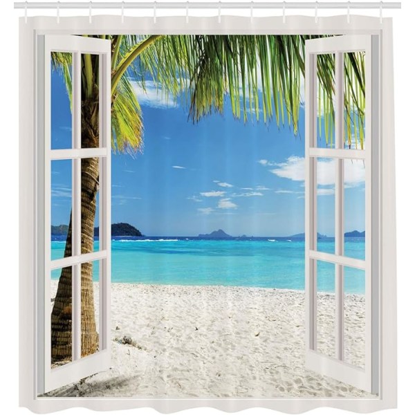 Strand Polyester Bruseforhæng (180*180cm), Tropisk Palm Strand T