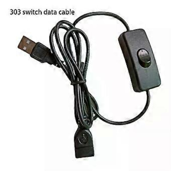 100 cm USB-kabel forlængerledning med ON/OFF-kontakt USB-kabel forlænger Toggle USB-strømforsyningsledning Holdbare adaptertilbehør (A17 303 Sort)