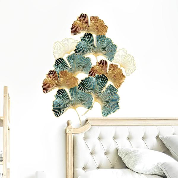 XL seinäkoristeet GINKGO LEHDET Kulta (76x87 cm) I itseliimautuva