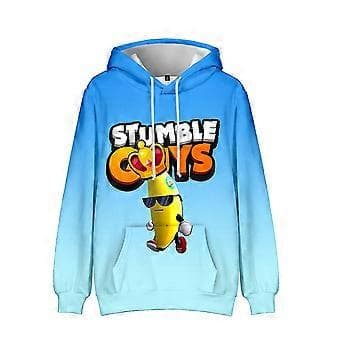 Stumble Guys Trykte Hettegensere Barn Pullover Høstgenser Lang Ermet Hetter Topper (8-9 År A)