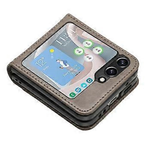 Telefonfodral för Samsung Galaxy Z Flip5 5G med tryckta fjärilar, PU-läderbelagt PC-skal (Stil E)