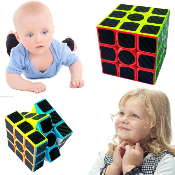 Puslespil Cube 3x3x3 Ny Cubo Ultra Hurtig Carbon Fiber Sticker