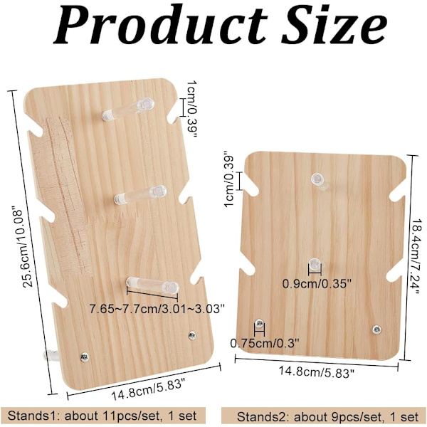 2 sæt solbriller display stand, træ display stand 3-tier/2-tier briller rack holder briller
