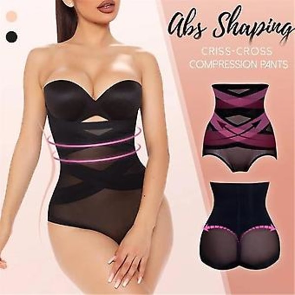 Högmidjade Kompressionsformare Slankande Korsett Magformande Byxor Trosor Shapewear (M Hudfärg)