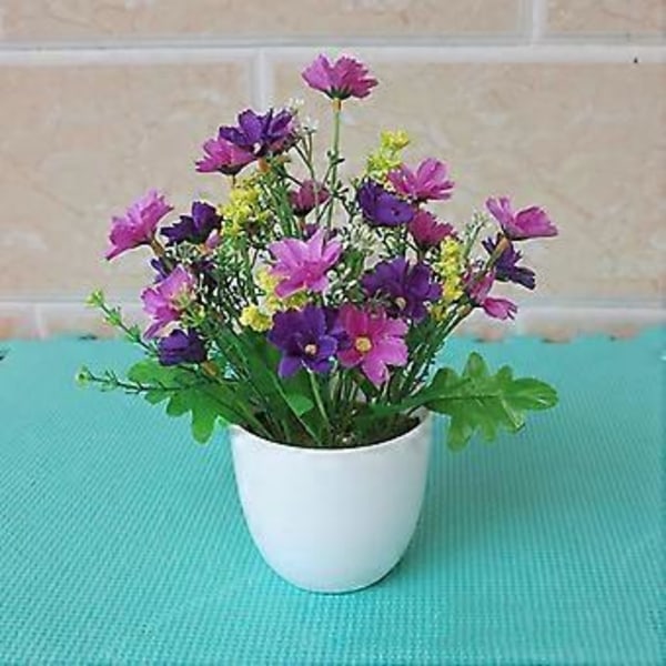 Kunstig Blomst Potte Party Dekor Plast DIY Kunstig Potteblomst for Party Qinhai (Gul)