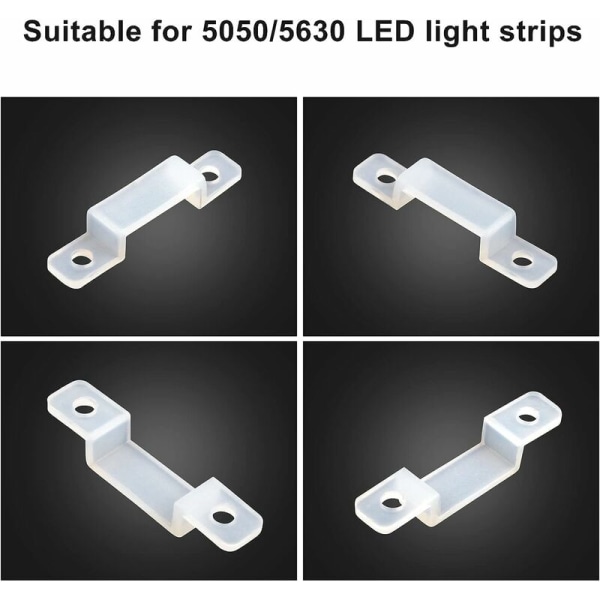 100 stk. festeklips for LED-stripe, festeanordning for lysstripe
