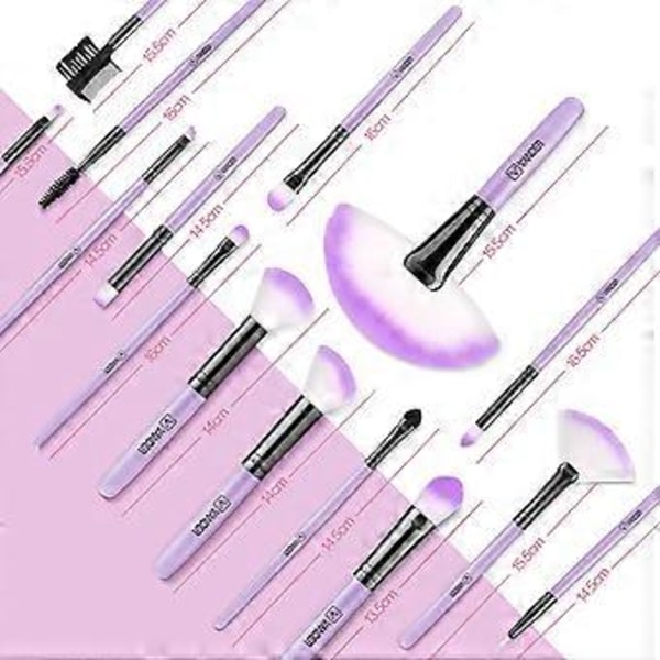 Sminkborstar, VANDER Professionella 32-deliga Sminkborste Set, Sminkborste Set Foundation Blending Kosmetisk Borste Set Kit, Lila