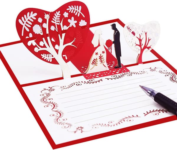 Valentine's Day-kort, bryllupsdagskort, 3D-kort, Pop Up C
