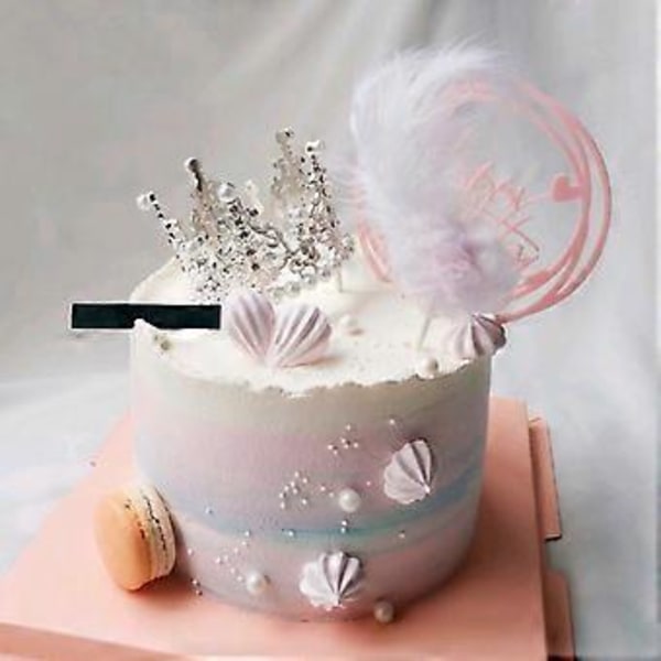 Tårtdekoration Strasskrona Mönster Återanvändbar Legering Baby Shower Födelsedagstårta Insatser Baktillbehör Qinhai (Silver)