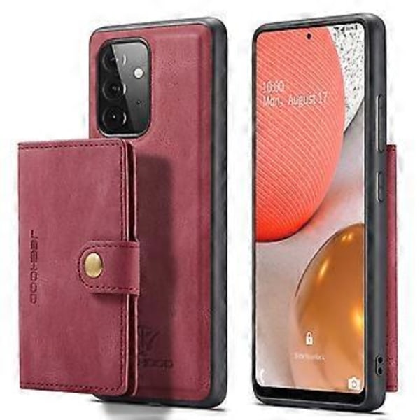 Retro Magnetisk Avtakbar Etui For Samsung Galaxy A72 5G (Rød)
