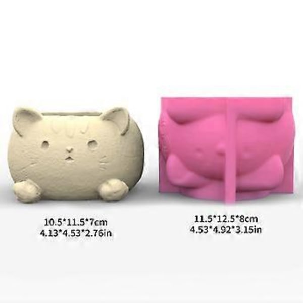 Silikoniset kukkaruukku muotit 3D kissa maljakko betoni kynttilänjalka hartsimuotti DIY mehikasvi ruukkumuotit käsityötaide kodin sisustus