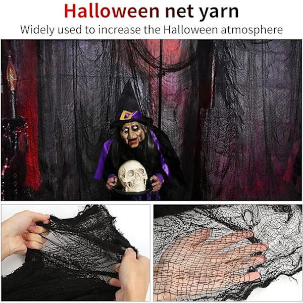 halloween-koristelu, kauhupunos, rähjäinen musta pelottava fab