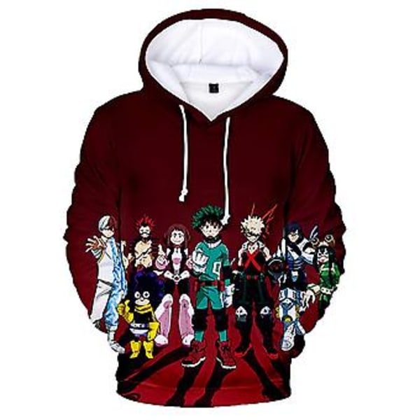 Unisex My Hero Academia 3D-tryckt Hoodie för Herr & Dam - Cartoon Anime Casual Huvtröja Pullover Present (M E)