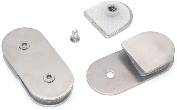 8 Pak 304 Rustfrit Stål Glasklemmer 180 Grader, Glashyldebeslag, Velegnet til 8-12mm Tykkelse