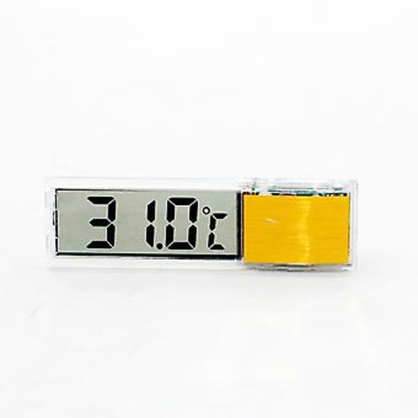 LCD Digitalt Akvarium Vandtank Temperatur Termometer Krystal LCD Glas (Guld)