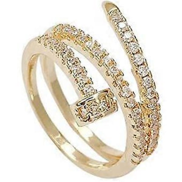 Negl Ring til Kvinder Piger Cubic Zirconia Ringe Delikat Spiralringe KPOP Pegefinger Ring Guld Negl Pegefinger Ringe Justerbare Åbne Ringe Fødselsdag Ch