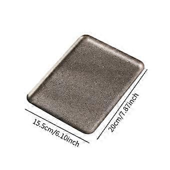 Rektangulær serveringsbakke, køkkenbagebakke, madbakke, opbevaringsbakke, bageplade til madlavning i restaurant (20 cm x 15,5 cm)