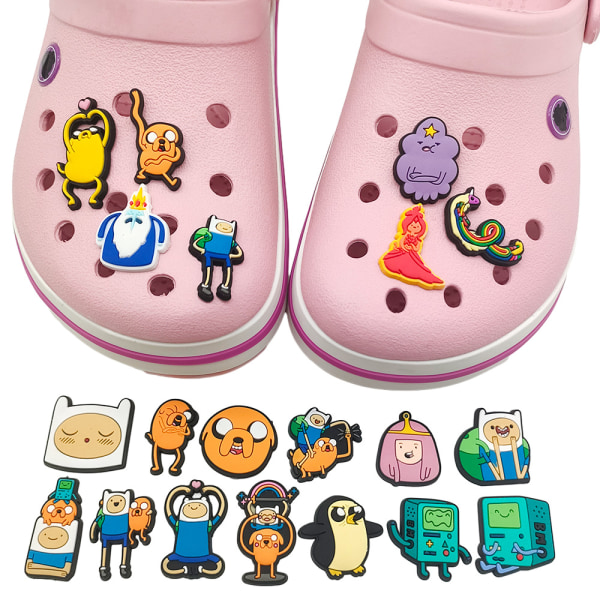 20 st tecknade Adventure Time-skoprylar för Croc-berlocker för