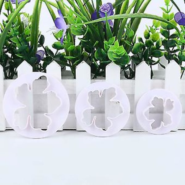 3 st Blomutstickare Plast Tårtdekoreringsform Sockerpastaform Kakskärare