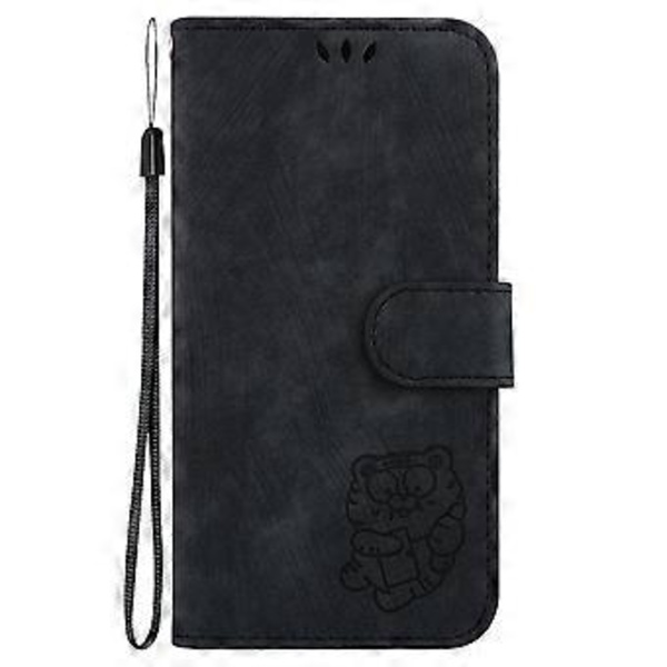 Præget Læderetui Til iPhone 12 mini (Sort)