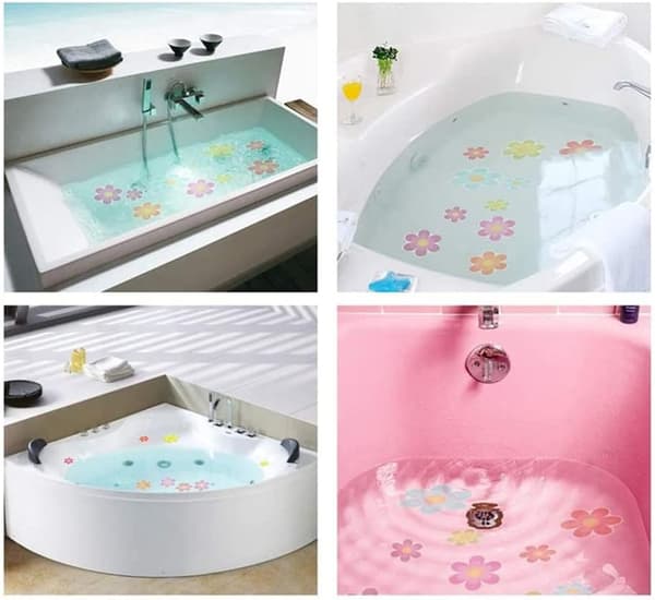 Blomsterformede sklisikre badekarstickers - Klebende sikkerhetsklistremerker for barn