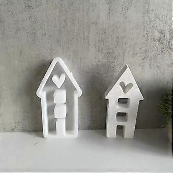 Unik Håndlavet Silikone Kærlighedshus Håndværksform Husformet Silikoneform Let at Bruge Håndværksform til DIY Entusiaster L(L )