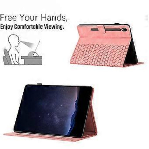 Präglad PU-fodral för Samsung Galaxy Tab S9 / S9 FE (Rosa)