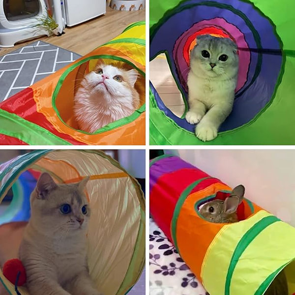 Kattunnel för inomhuskatter, Katt Tunnel Leksak Katt Rör Tunnel 2 Vägar C
