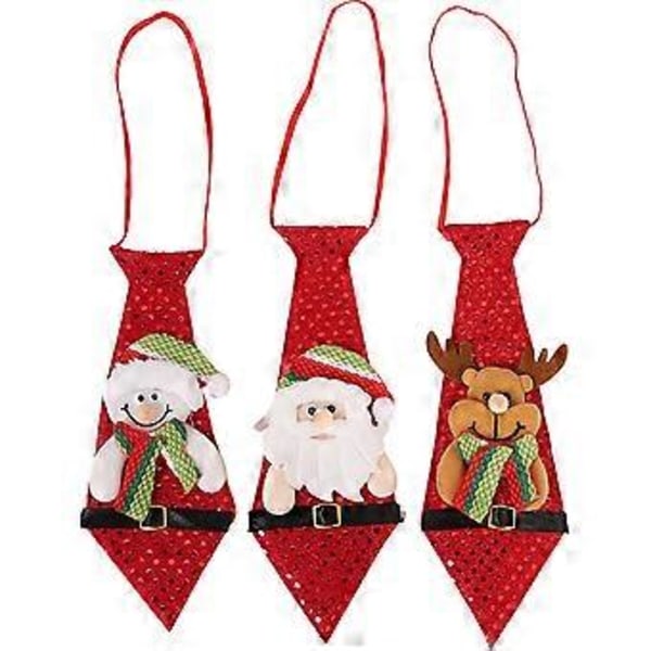 3 stk Holdbare Kreative Slips Juler Polyester Trykte Slips Juletilbehør