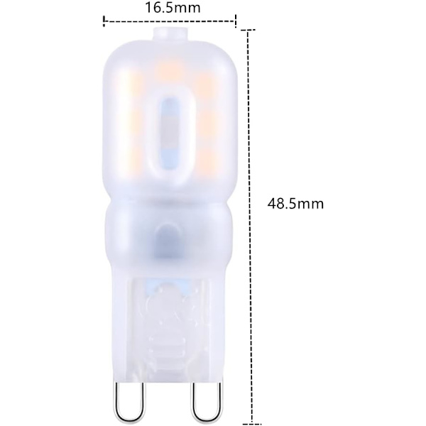 220V G9 LED-pære, dimbar energisparende lyspære, LED L