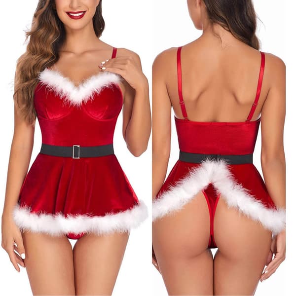 1 styk julekostume, en forførende og charmerende juleuniform perfekt til rollespil, julefester og juleforestillinger. S