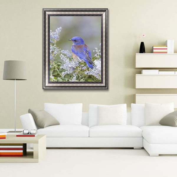 30*40cm Full Diamond Painting, Blue Bird Flower Diamond Painting