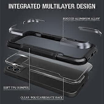 Beskyttelsesetui i aluminium til iPhone 12 (Gråsort)