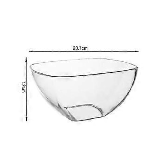 Salatskål Serveringsskål Akryl Transparent Blandeskål Letvægts Serveringsfad Snackskål Slikskål til Begivenheder Bar Bryllup (23,7cmx12cm)