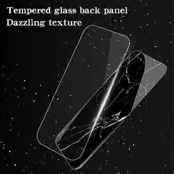 Skydd för Samsung Galaxy A05 4G Marmormönster Härdat Glas+PC+TPU Repskyddande Skal (Stil F)