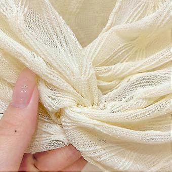 Lette, gennemsigtige blondeboleroer til kvinder, langærmede cardigans med åben front, tynde crop tops, bløde draperede cropped cardigans abrikos (abrikos)