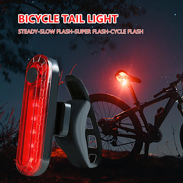 120 Lumen Sykkel Baklys USB Oppladbar Sykling 4 Moduser Le
