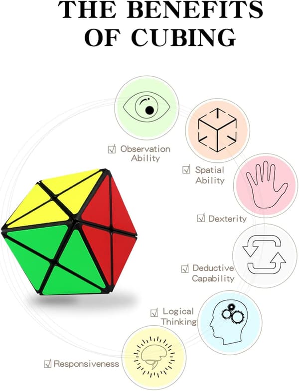 Skewb Magic Cube, QYTOYS Legetøj X Speed ??Cube Stickerless Puslespil C