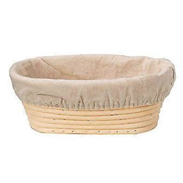 Oval Rattan Brödjäsningskorg för Degfermentering med Tygöverdrag och Skrapa (17X12X6cm)